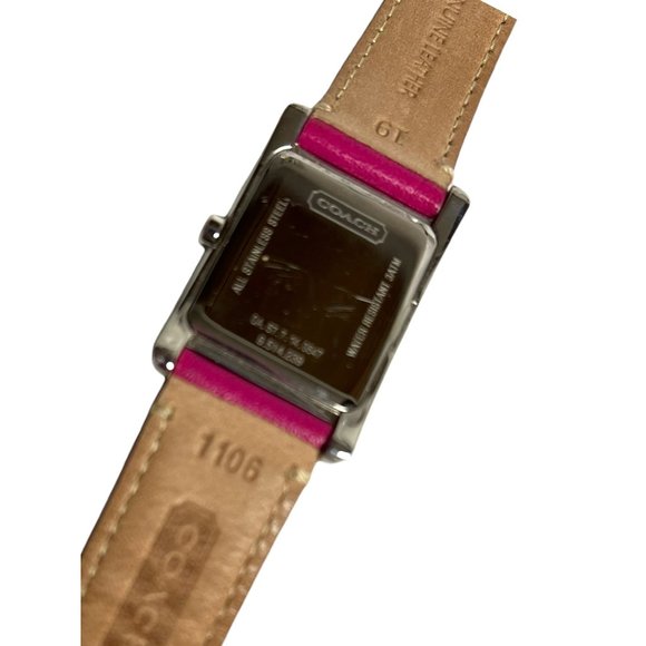 Authentic COACH Ladies Watch‎ Rectangle Bezel Purple Leather Band 24mm main image 8